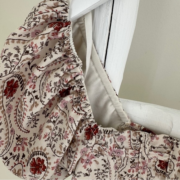 Windsor Cropped Corset Floral Puffed Short Sleeve Top Size Small - Picture 6 of 14